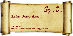 Szám Domonkos névjegykártya